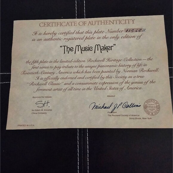 Knowles Collector Plate Norman Rockwell The Music Maker - Picture 5 of 7